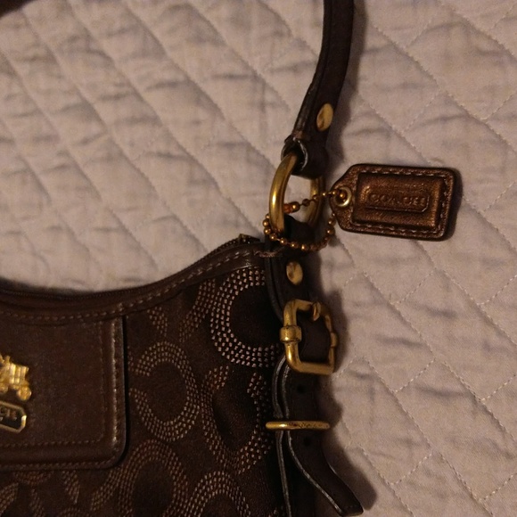 Coach Madison Dotted Pattern. Leather Trim Purse - Picture 6 of 9
